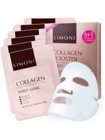 Limoni Набор Collagen Booster Тканевые маски для лица с коллагеном, 6 шт, фото 