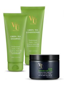 Набор VonU Green Tea + Mask (3 предмета, с маской Алоэ), фото 