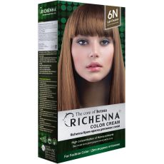 Richenna 6N Крем-краска для волос с хной (Light Chestnut), Оттенок: 6N (Light Chestnut), фото 