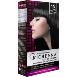 Richenna 1N Крем-краска для волос с хной (Natural Black), Оттенок: 1N (Natural Black), image 