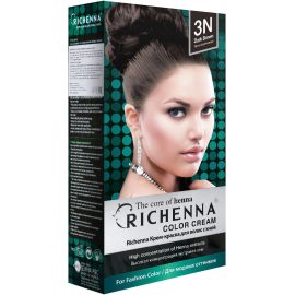 Richenna Крем-краска для волос с хной № 3N (Dark Brown) (новая упаковка), Оттенок: 3N (Dark Brown), фото 
