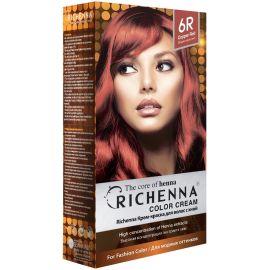 Richenna Крем-краска для волос с хной № 6R (Copper Red) (новая упаковка), Оттенок: 6R (Copper Red), фото 