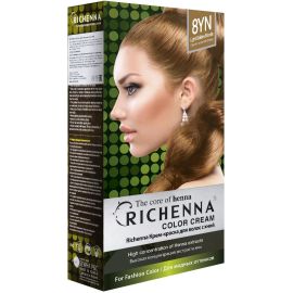 Richenna Крем-краска для волос с хной № 8YN (Light Golden Blonde) (новая упаковка), Оттенок: 8YN (Light Golden Blonde), фото 