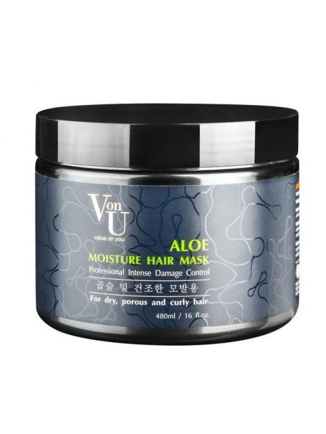 Von-U Маска для волос увлажняющая с алое вера ALOE Moisture Hair Mask 480 мл, фото 