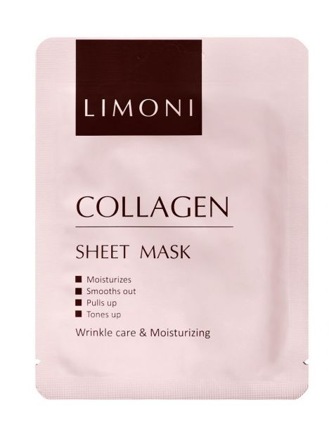 Limoni Sheet Mask With Collagen Маска-лифтинг для лица с коллагеном, фото 