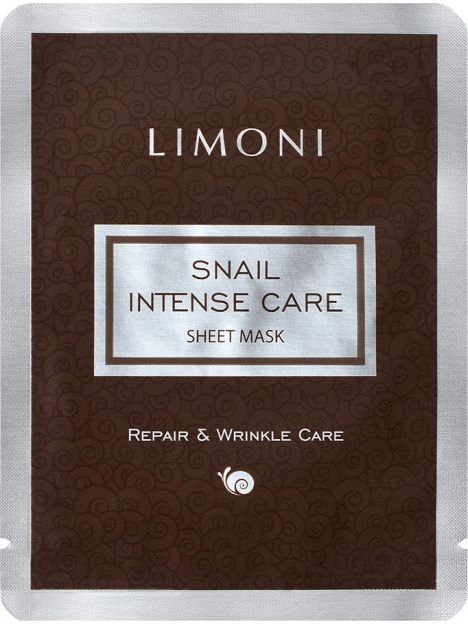 Limoni Snail Intense Care Sheet Mask Интенсивная маска для лица с экстрактом секреции улитки 18 g, фото 