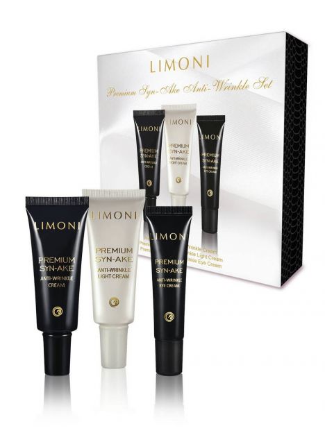 Limoni Premium Syn-Ake Anti-Wrinkle Care Set (Набор Cream 25ml+Light Cream 25ml+Eye Cream 15ml), фото 