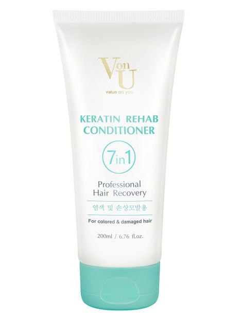 Von-U Кондиционер для волос с кератином Keratin Rehab 200 мл, фото 