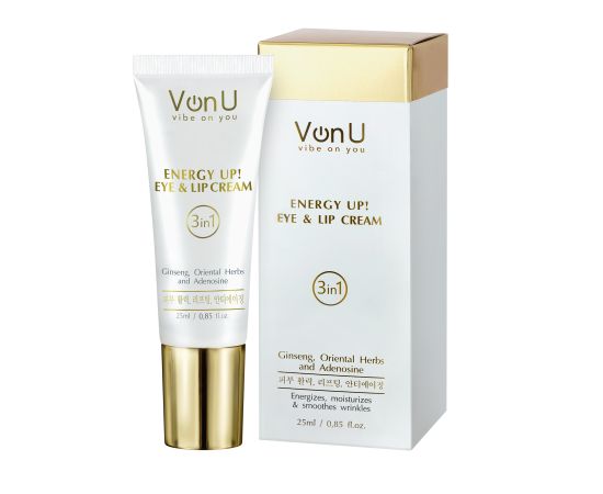 Von-U Омолаживающий крем-энергетик для век и губ ENERGY UP! Eye & Lip Cream 25ml, фото , изображение 3 Von-U Омолаживающий крем-энергетик для век и губ ENERGY UP! Eye & Lip Cream 25ml, фото , изображение 3