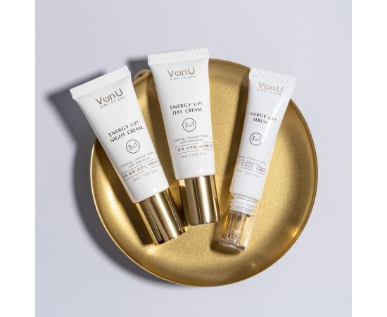 Von-U ENERGY UP! First step skin care set (Day Cream 25m + Night Cream 25ml + Serum 15ml)		, image , 10 image