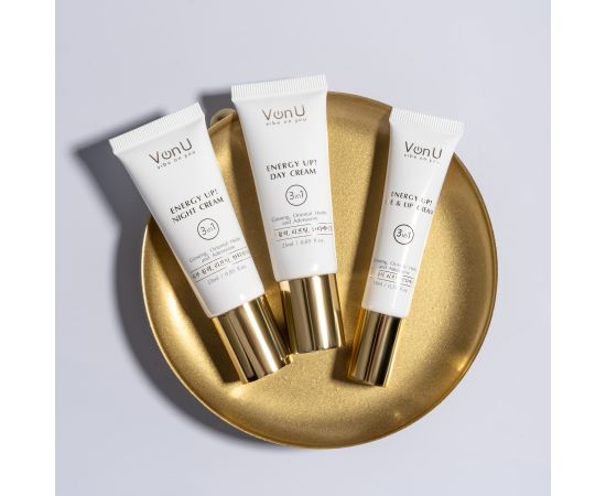Von-U ENERGY UP! First step skin care set (Day Cream 25m + Night Cream 25ml + Eye & Lip Cream 15ml), image , 10 image