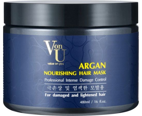 VonU Argan Nourishing Hair Mask with Argan Oil 480 ml, image 