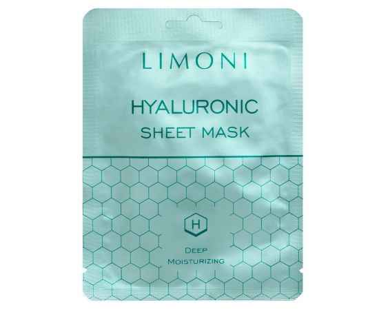 Limoni Sheet Mask With Hyaluronic Acid Маска для лица cуперувлажняющая с гиалуроновой кислотой, фото 