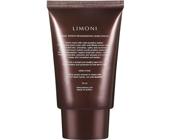 Limoni Snail Repair Regenerating Cream Крем для рук восстанавливающий с экстрактом секреции улитки 50 ml, фото , изображение 3 Limoni Snail Repair Regenerating Cream Крем для рук восстанавливающий с экстрактом секреции улитки 50 ml, фото , изображение 3