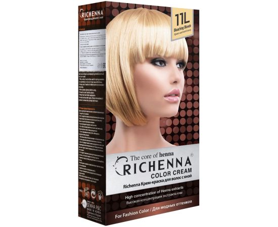 Richenna 11L Крем-краска для волос с хной (Bleaching Blonde), Оттенок: 11L (Bleaching Blonde), image 