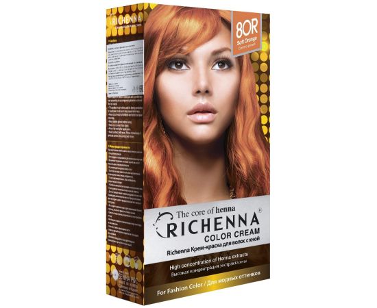Richenna 8OR Крем-краска для волос с хной (Soft Orange), Оттенок: 8OR (Soft Orange), image 