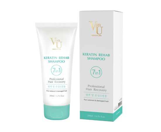 Von-U Шампунь для волос с кератином Keratin Rehab 200 мл, фото , изображение 3 Von-U Шампунь для волос с кератином Keratin Rehab 200 мл, фото , изображение 3