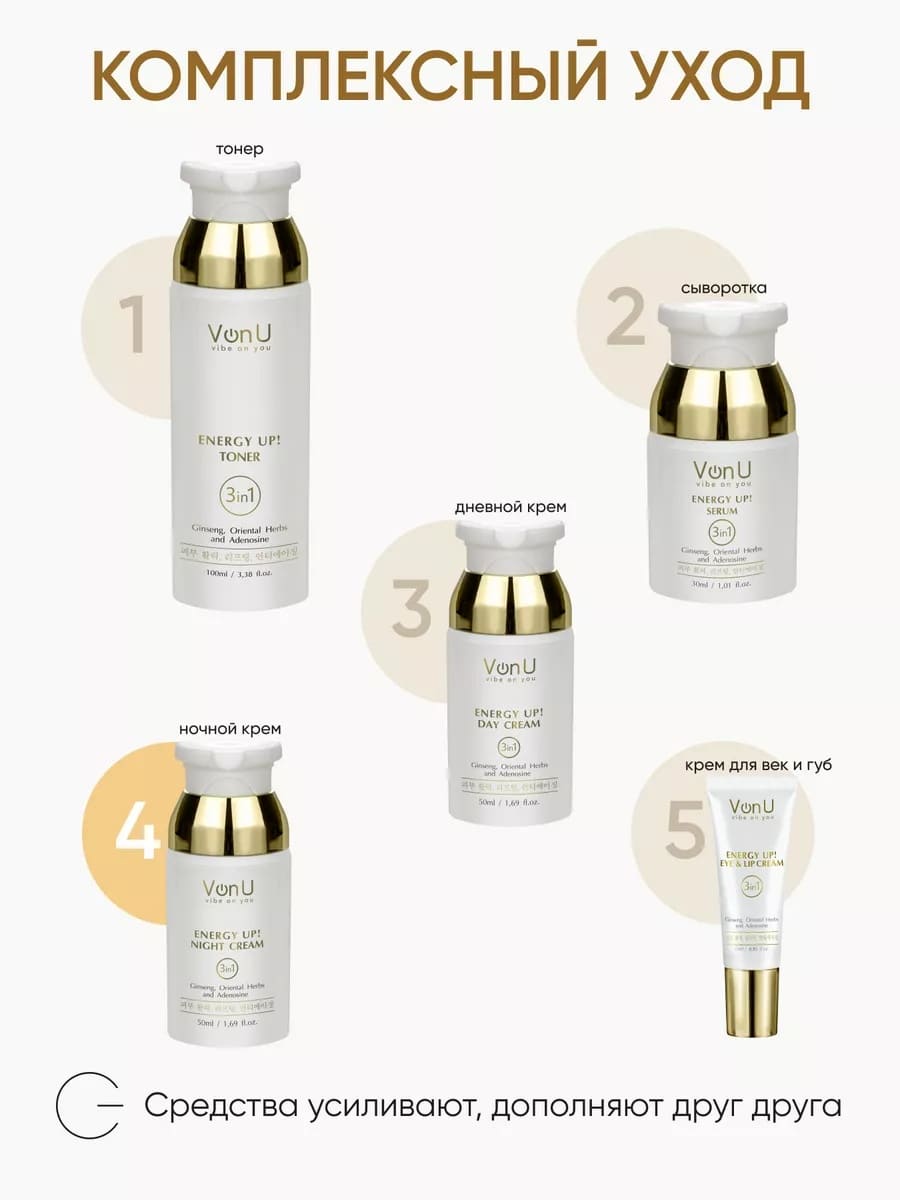 Von-U Омолаживающий ночной крем-энергетик для лица ENERGY UP! Night Cream 50ml