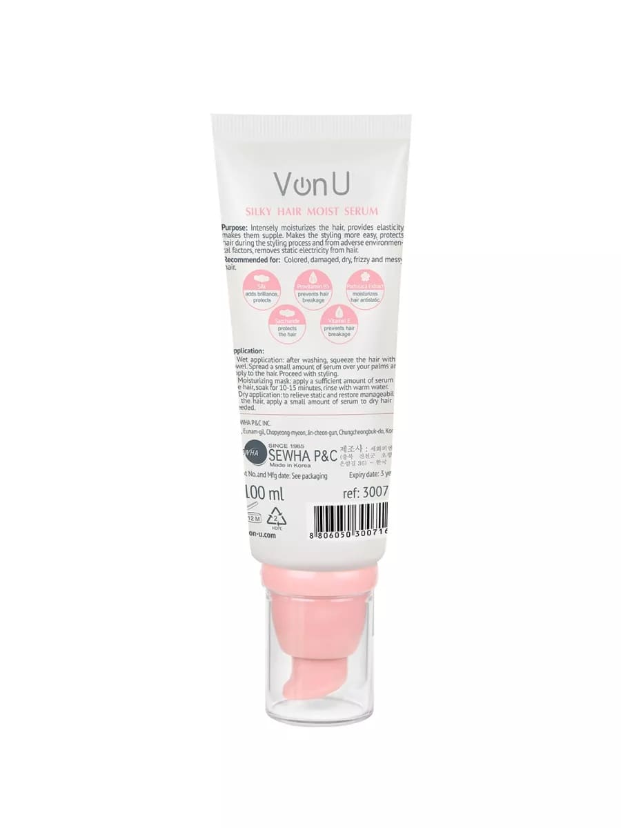 Von U Сыворотка для ослабленных и поврежденных волос "Шелк для волос" 5 в 1 Silky Hair Serum 100 мл