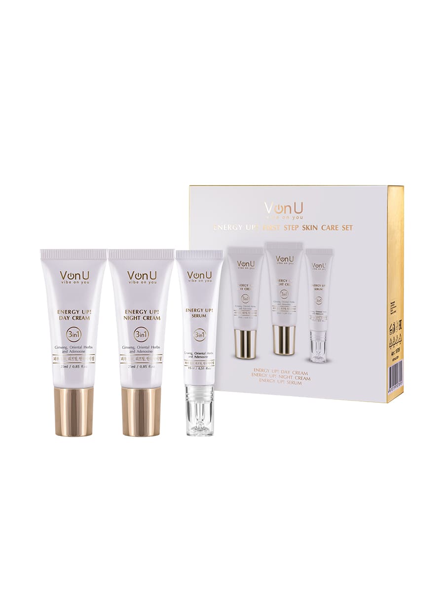 Von-U ENERGY UP! First step skin care set (Day Cream 25m + Night Cream 25ml + Serum 15ml)