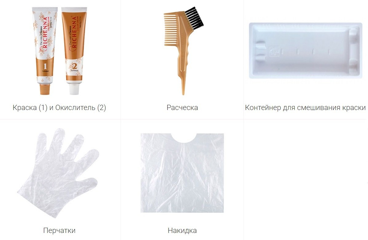 Richenna Крем-краска для волос с хной № 6MB (Mahogany) (новая упаковка)