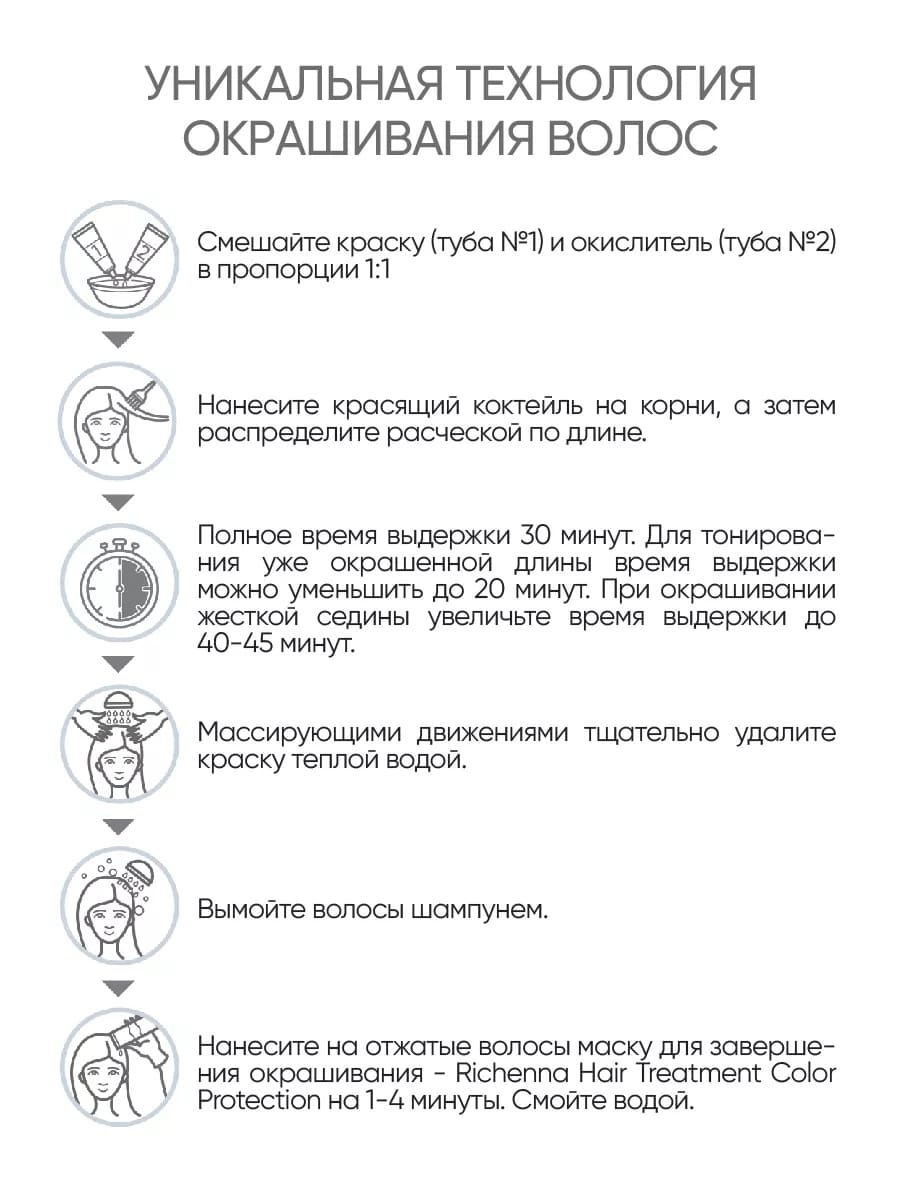 Richenna Крем-краска для волос с хной № 4N ( Brown) (новая упаковка)