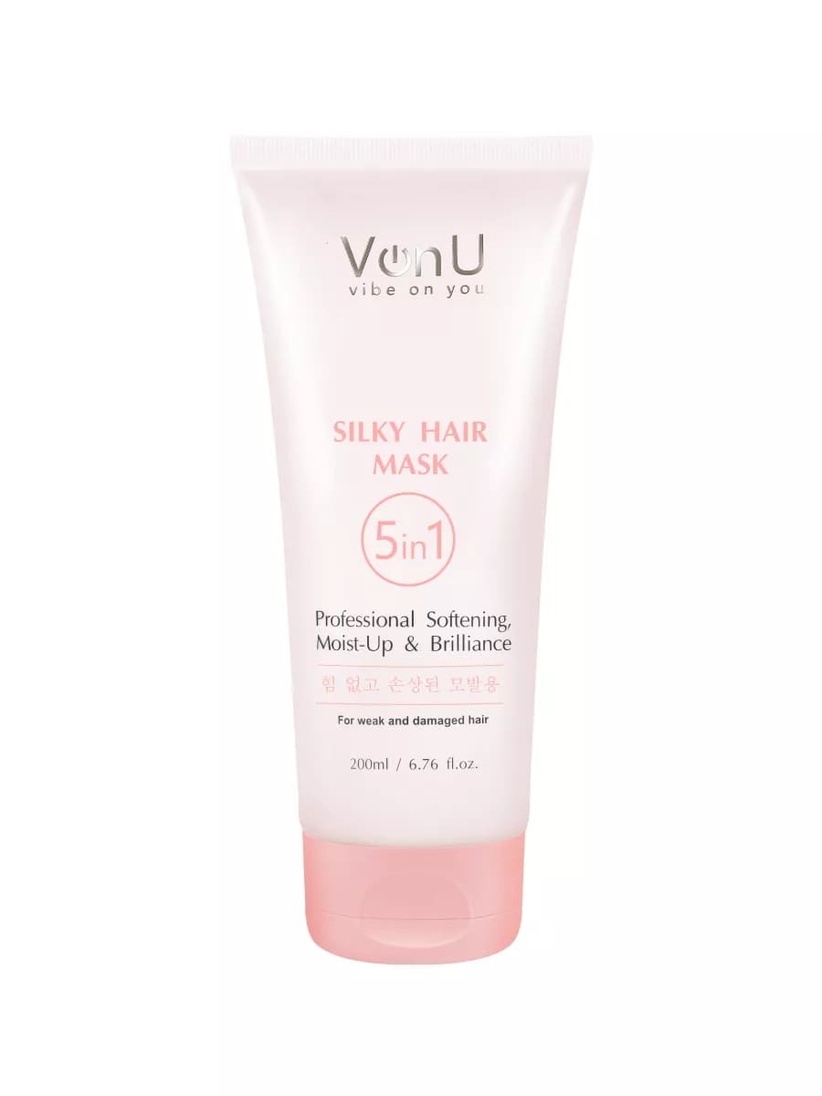 Von U Маска для ослабленных и поврежденных волос "Шелк для волос" 5 в 1 Silky Hair Mask 200 мл