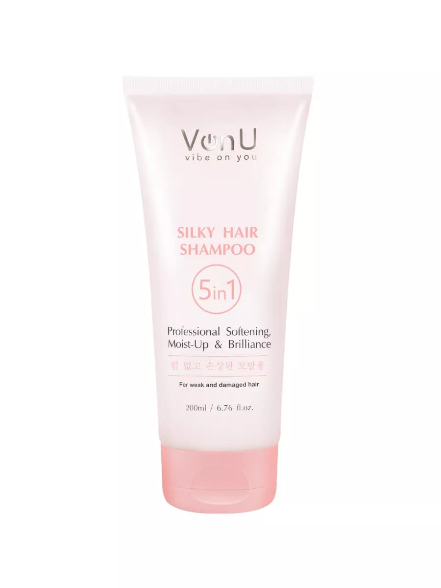Von U Шампунь для ослабленных и поврежденных волос "Шелк для волос" 5 в 1 Silky Hair Shampoo 200 мл