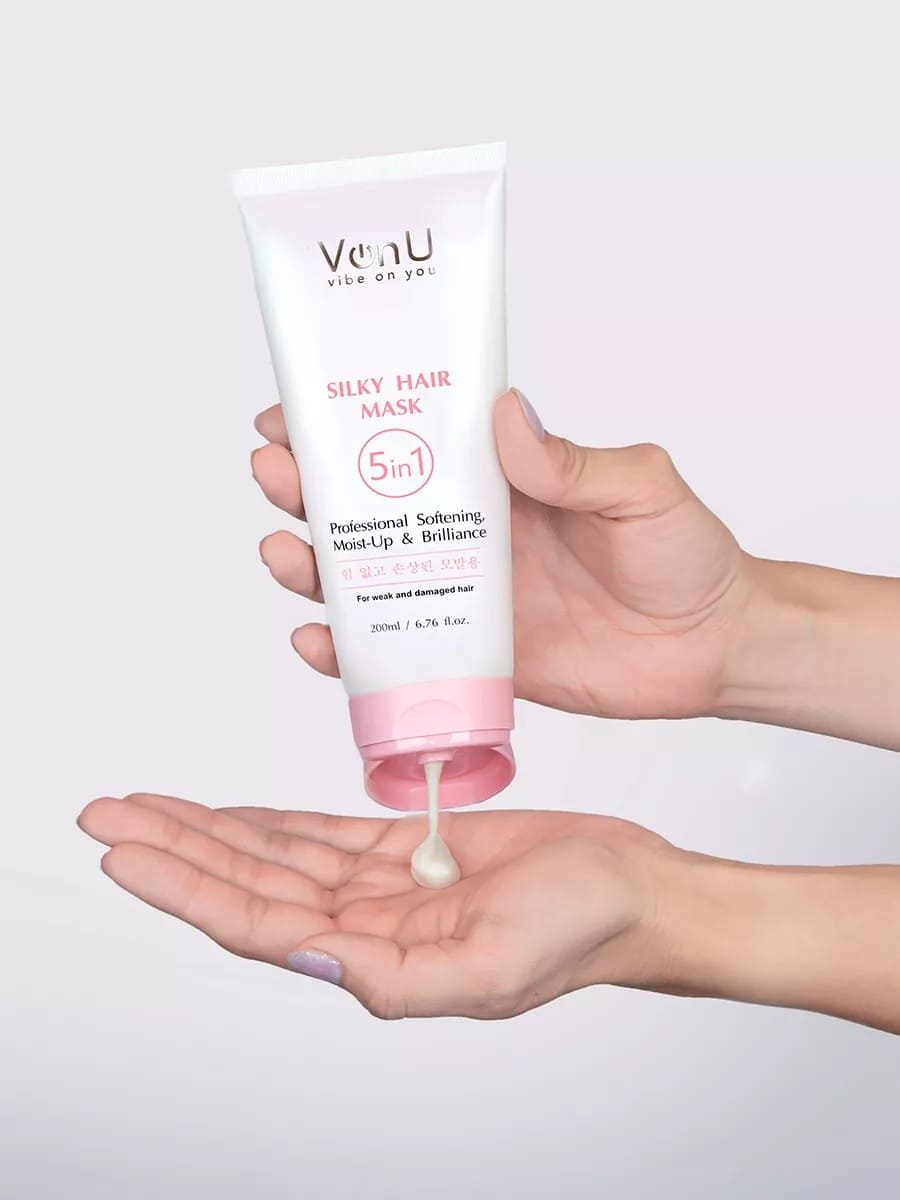 Von U Маска для ослабленных и поврежденных волос "Шелк для волос" 5 в 1 Silky Hair Mask 200 мл